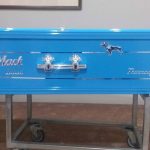 Blue Coffin Display By Perth Cremations and Burials WA