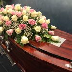 Red Wood Coffin Display By Perth Cremations and Burials WA