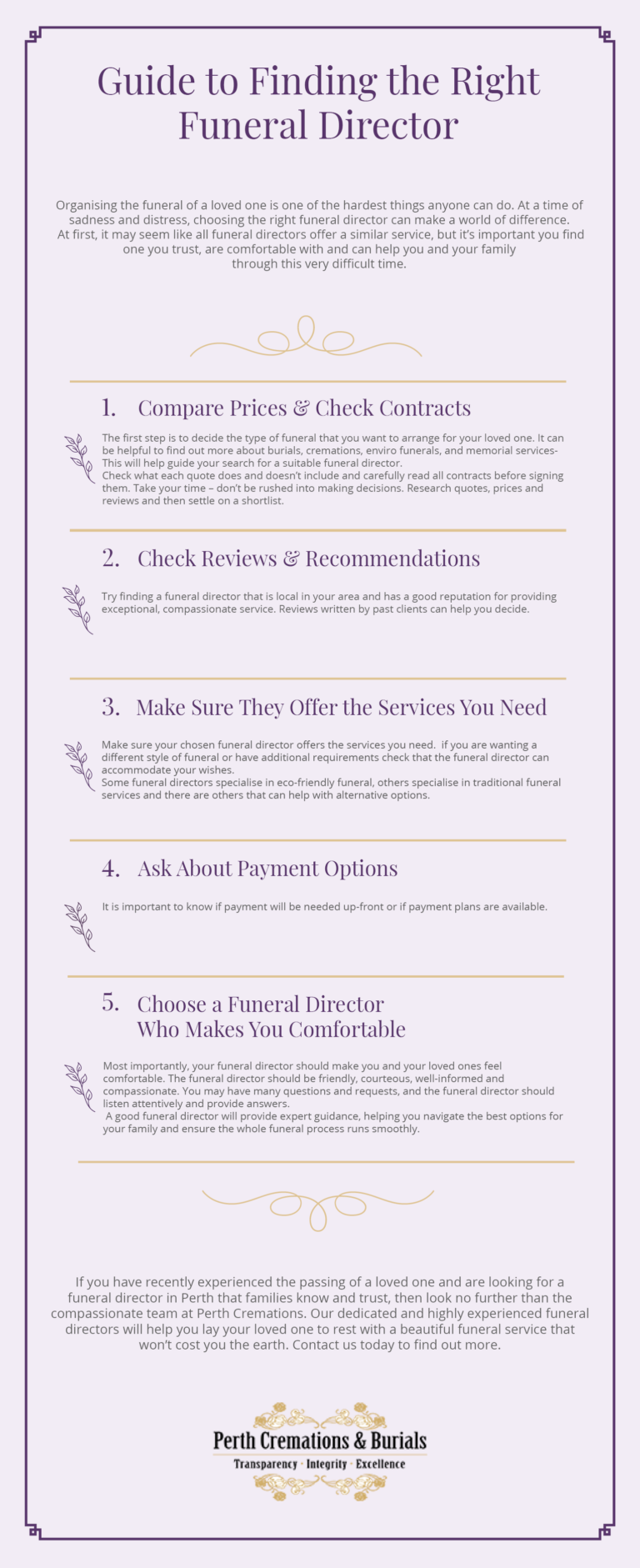 Guide to Finding the right Funeral Director Perth Cremations & Burials